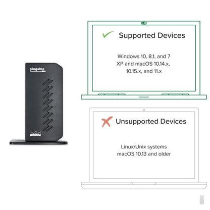 Plugable Technologies UD-3900Z laptop dock/port replicator Docking USB 3.2 Gen 1 (3.1 Gen 1) Type-C Black