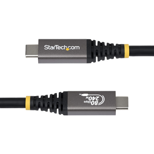 StarTech.com 5ft (1.5m) USB4 Cable, 80Gbps, USB-IF Certified USB-C Cable, 240W PD, 8K 120Hz/4K 240Hz DP2.1 DP80, TPE Jacket, Thunderbolt 4 Compatible - Black USB-C Cord