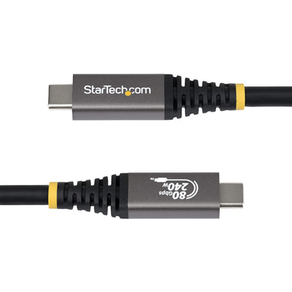 StarTech.com 5ft (1.5m) USB4 Cable, 80Gbps, USB-IF Certified USB-C Cable, 240W PD, 8K 120Hz/4K 240Hz DP2.1 DP80, TPE Jacket, Thunderbolt 4 Compatible - Black USB-C Cord