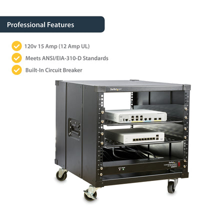 StarTech.com Rackmount PDU with 8 Outlets and Surge Protection - 1U