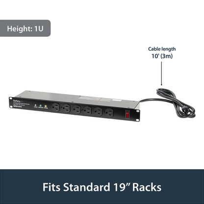 StarTech.com Rackmount PDU with 16 Outlets and Surge Protection - 1U