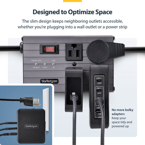 StarTech.com 140W USB-C Wall Charger, 3x USB-C/1x USB-A, PD 3.1 GaN Power Adapter for MacBook, Dell XPS/Inspiron/Precision