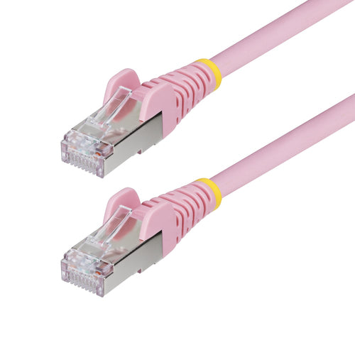 StarTech.com 6in Pink CAT6a Ethernet Cable, Snagless RJ45, 10GbE, 100W PoE++, S/FTP, LSZH, 27AWG Pure Bare Copper Wire, 500MHz, Shielded Network Patch Cord w/Strain Reliefs, Individually Tested/ETL Verified