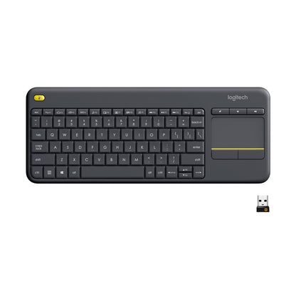 Logitech K400 Plus Wireless Touch TV Keyboard With Easy Media Control and Built-in Touchpad  HTPC Keyboard for PC-connected TV  Windows  Android  ChromeOS  Laptop  Tablet