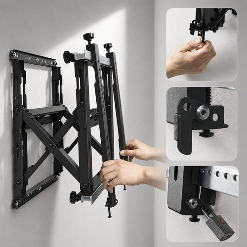 StarTech.com Video Wall TV Mount for up to 70-inch and 154lb (70kg) Displays, Landscape/Portrait Orientation, Bracket with Kickstand Design, Six-Point Adjustments