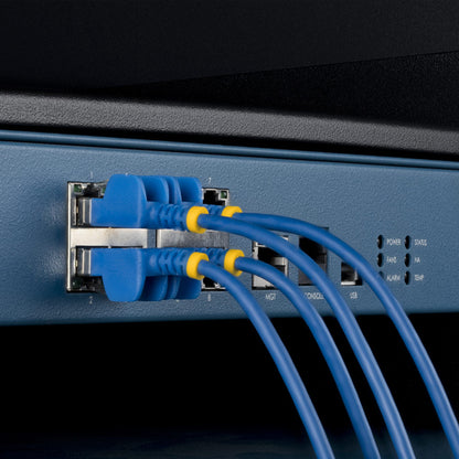 StarTech.com 6in Blue Ultra Slim Cat6A Ethernet Cable, 10 pack, Snagless, FTP, Pure Bare Copper Wire, 34AWG Ultra Slim RJ45 Network Patch Cord, Individually Tested