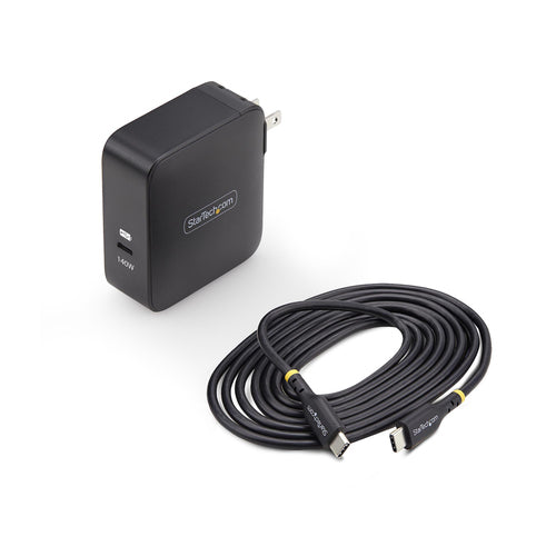 StarTech.com 140W USB-C Wall Charger, USB-IF Certified, Single USB-C, PD 3.1 Portable GaN Charging, Power Adapter for MacBook M3 Pro/Max, Dell XPS/Inspiron/Precision