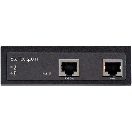 StarTech.com Industrial Gigabit PoE Injector - High Speed/High Power 90W - 802.3bt PoE++ 52V-56VDC DIN Rail UPoE/Ultra Power Over Ethernet Injector Adapter -40C to +75C Rugged