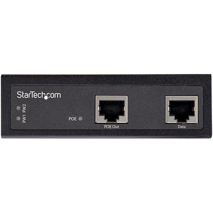 StarTech.com Industrial Gigabit PoE Injector - High Speed/High Power 90W - 802.3bt PoE++ 52V-56VDC DIN Rail UPoE/Ultra Power Over Ethernet Injector Adapter -40C to +75C Rugged