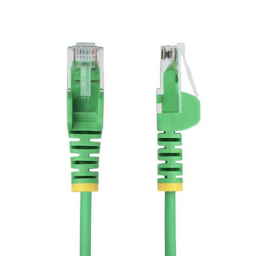 StarTech.com 1ft Green Slim CAT6 Ethernet Cable, Snagless, 100W PoE, UTP, LSZH, 28AWG Pure Bare Copper Wire, Slim RJ45 Network Patch Cord w/Strain Reliefs, Individually Tested