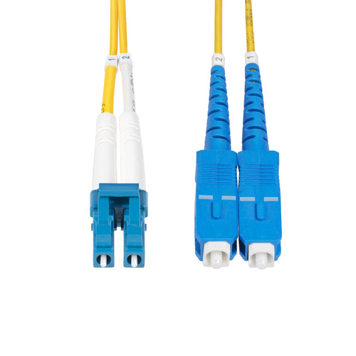 StarTech.com 1m (3.3ft) LC to SC (UPC) OS2 Single Mode Duplex Fiber Optic Cable, 9/125µm, 100G, Bend Insensitive, Low Insertion Loss - LSZH Fiber Jumper Cord