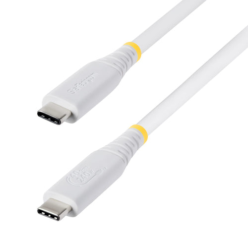 StarTech.com 3ft (91cm) USB4 Cable, 40Gbps, USB-IF Certified USB-C Cable, 240W PD, 8K 60Hz/4K 240Hz DP2.1 DP40, TPE Jacket, Thunderbolt 4 Compatible - White USB-C Cord