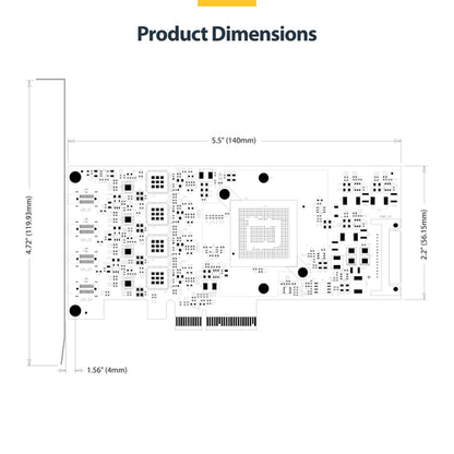 StarTech.com 4-Port USB Type-C PCIe Card, USB 3.2 10Gbps, USB-C PCI Express Expansion Card, 4x Independent USB Controllers, Windows/Linux/macOS, TAA-Compliant
