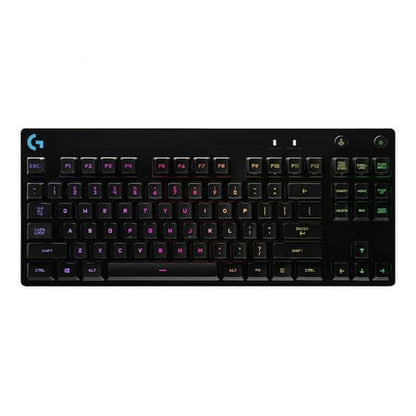 Logitech G PRO Mechanical Gaming Keyboard  Ultra Portable Tenkeyless Design  Detachable Micro USB Cable  16.8 Million Color LIGHTSYNC RGB Backlit Keys