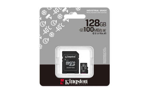 Kingston Technology 128GB microSDXC Industrial C10 A1 pSLC Card + SD Adapter