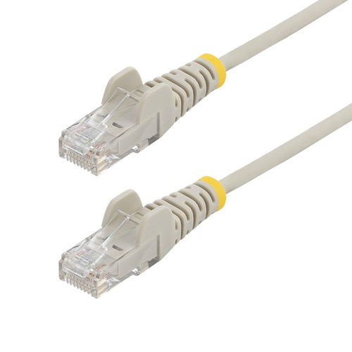 StarTech.com 7ft Gray Slim CAT6 Ethernet Cable, Snagless, 100W PoE, UTP, LSZH, 28AWG Pure Bare Copper Wire, Slim RJ45 Network Patch Cord w/Strain Reliefs, Individually Tested