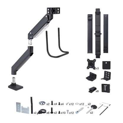 StarTech.com Crossbar Triple Monitor Desk Mount For Up To Three 27in Screens, VESA 75x75/100x100, Tool-Less Arm Adjustments, C-Clamp/Grommet, Spring-Assisted Arm