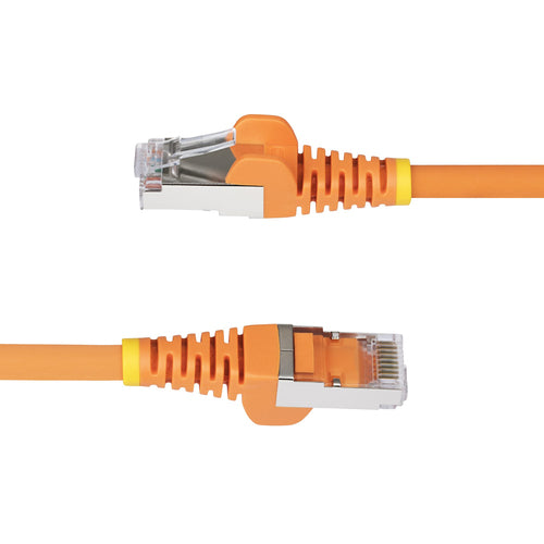 StarTech.com 6in Orange CAT6a Ethernet Cable, Snagless RJ45, 10GbE, 100W PoE++, S/FTP, LSZH, 27AWG Pure Bare Copper Wire, 500MHz, Shielded Network Patch Cord w/Strain Reliefs, Individually Tested/ETL Verified