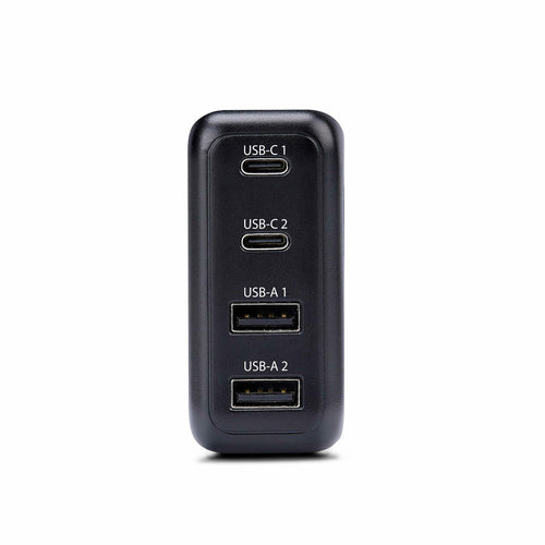 StarTech.com 100W USB-C Wall Charger, 2x USB-C/2x USB-A, Fast Charging Portable GaN Charger Power Adapter, USB Power Delivery 3.0, 6ft/1.8m Cable