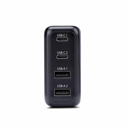 StarTech.com 100W USB-C Wall Charger, 2x USB-C/2x USB-A, Fast Charging Portable GaN Charger Power Adapter, USB Power Delivery 3.0, 6ft/1.8m Cable