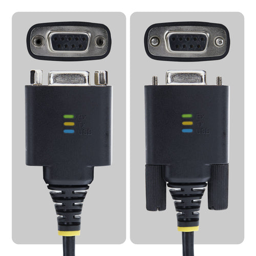 StarTech.com 6.6ft (2m) USB-C to Null Modem Serial Adapter Cable, COM Retention, FTDI, Type-C to Female DB9 RS232, Status LEDs, Interchangeable DB9 Screws and Nuts