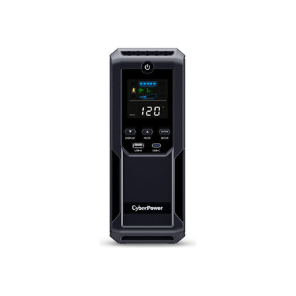 CyberPower Intelligent LCD UPS Series CP1500AVRLCD3 900-Watt 12-Outlet Battery Backup with Automatic Voltage Regulation  6-Ft. Cord  CP1500AVRLCD3
