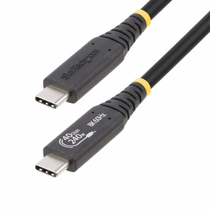 StarTech.com 3ft (1m) USB4 Cable 40Gbps, 240W (5A) Power Delivery, 8K 120Hz / 4K 240Hz DP Alt Mode, USB-IF Certified USB-C Cable - Thunderbolt Compatible