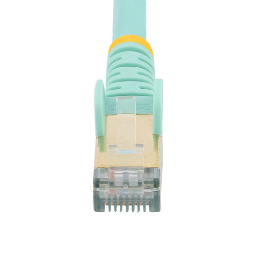 StarTech.com 2ft CAT6a Ethernet Cable - 10 Gigabit Shielded Snagless RJ45 100W PoE Patch Cord - 10GbE STP Network Cable w/Strain Relief - Aqua Individually Tested/Wiring is UL Certified/TIA
