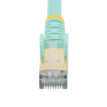 StarTech.com 2ft CAT6a Ethernet Cable - 10 Gigabit Shielded Snagless RJ45 100W PoE Patch Cord - 10GbE STP Network Cable w/Strain Relief - Aqua Individually Tested/Wiring is UL Certified/TIA