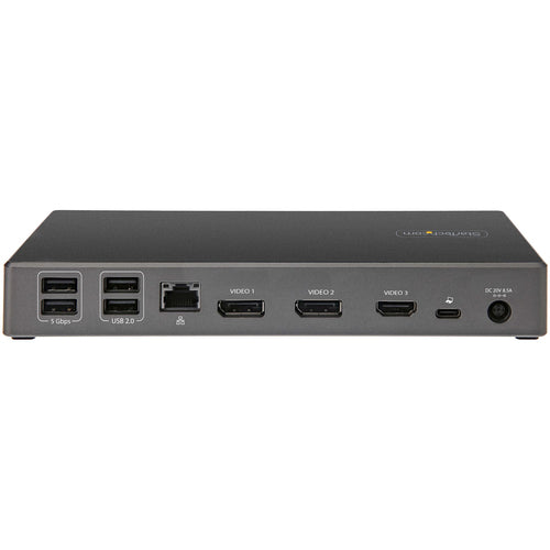 StarTech.com USB C Dock - Triple 4K Monitor USB Type-C Docking Station - 100W Power Delivery - DP 1.4 Alt Mode & DSC, 2x DisplayPort 1.4/HDMI 2.0 - 6xUSB (2x 10Gbps), SD - Windows/Chrome