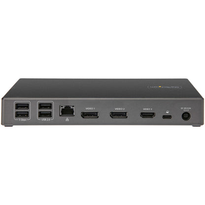 StarTech.com USB C Dock - Triple 4K Monitor USB Type-C Docking Station - 100W Power Delivery - DP 1.4 Alt Mode & DSC, 2x DisplayPort 1.4/HDMI 2.0 - 6xUSB (2x 10Gbps), SD - Windows/Chrome