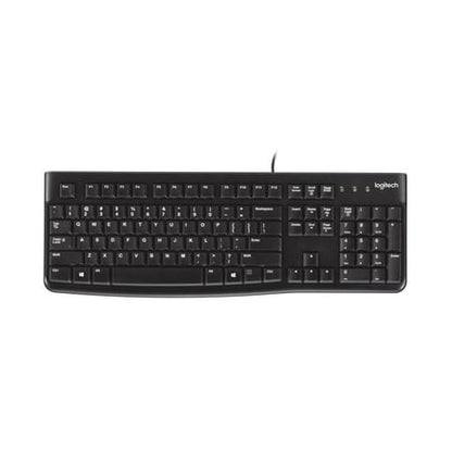 Logitech K120 Wired Keyboard for Windows  USB Plug-and-Play  Full-Size  Spill-Resistant  Curved Space Bar  Compatible with PC  Laptop  Black