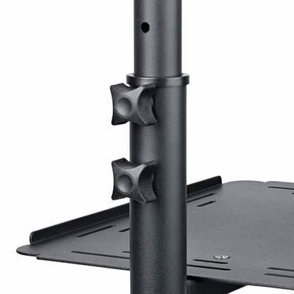 StarTech.com Mobile Projector and Laptop Stand/Cart - Heavy Duty Portable Projector Stand (2 Shelves, hold 22lb/10kg each) - Height Adjustable Rolling Presentation Cart w/Lockable Wheels