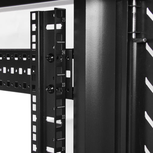 StarTech.com 4-Post 32U Server Rack Cabinet, Lockable 19" Data Rack Cabinet for Computer / AV / IT Equipment, Office / Home Network Rack with Casters & Adjustable Mounting Rails