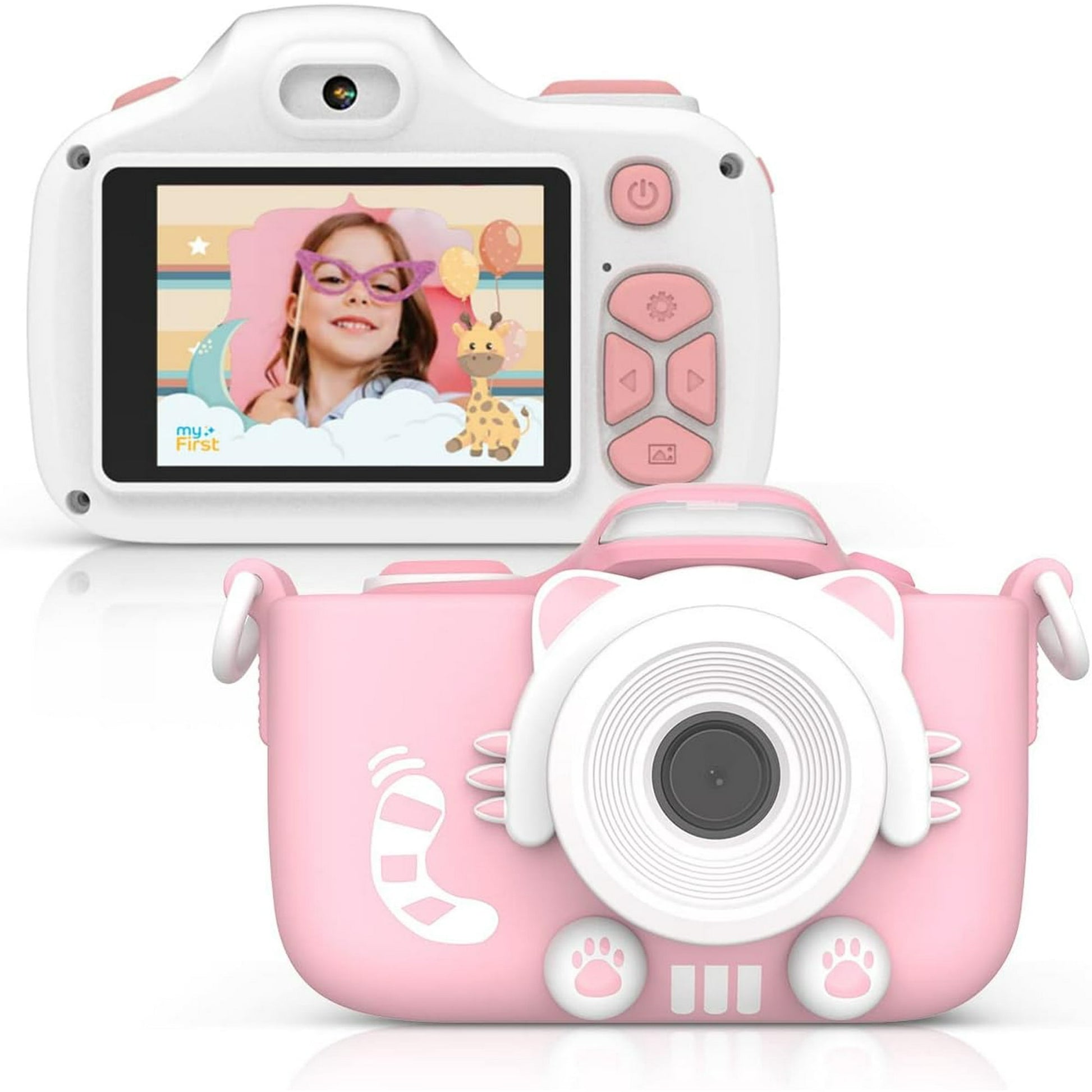 MyFirst - Camera 3 - Digital Camera for Kids with Extra Selfie Lens 16MP HD Video, Selfie Lens, Shockproof Case, microSD - Pink