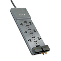 Belkin Power Strip Surge Protector with 12 AC Multiple Outlets  10 ft Long Flat Plug Heavy Duty Extension Cord for Home  Office  Travel  Computer Desktop  Laptop