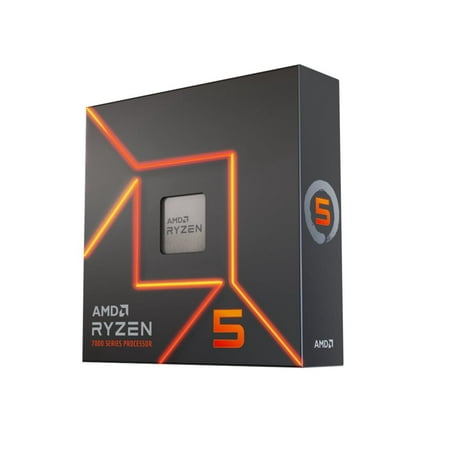 AMD - Ryzen 5 7600X 6-core - 12-Thread 4.7GHz (5.3 GHz Max Boost) Socket AM5 Desktop Processor - Silver
