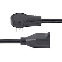 StarTech.com 3ft (1m) Power Extension Cord - 360; Rotating Flat Plug Extension Cord - NEMA 5-15P to NEMA 5-15R, 16 AWG, 125V/13A - Black Short 3-Prong Power Extender Cable