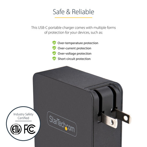 StarTech.com USB C Wall Charger - USB C Laptop Charger 60W PD - 6ft/2m Cable - Universal Compact Type C Power Adapter - Dell XPS, Lenovo X1 Carbon, HP EliteBook, MacBook - USB IF/ETL Certified