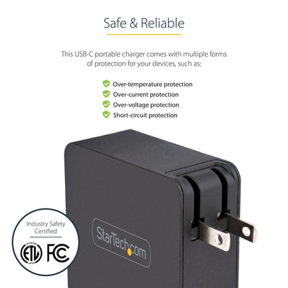 StarTech.com USB C Wall Charger - USB C Laptop Charger 60W PD - 6ft/2m Cable - Universal Compact Type C Power Adapter - Dell XPS, Lenovo X1 Carbon, HP EliteBook, MacBook - USB IF/ETL Certified