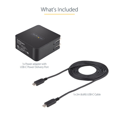 StarTech.com USB C Wall Charger - USB C Laptop Charger 60W PD - 6ft/2m Cable - Universal Compact Type C Power Adapter - Dell XPS, Lenovo X1 Carbon, HP EliteBook, MacBook - USB IF/ETL Certified