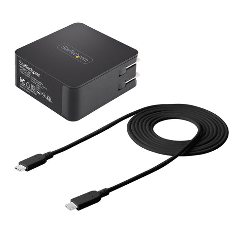 StarTech.com USB C Wall Charger - USB C Laptop Charger 60W PD - 6ft/2m Cable - Universal Compact Type C Power Adapter - Dell XPS, Lenovo X1 Carbon, HP EliteBook, MacBook - USB IF/ETL Certified