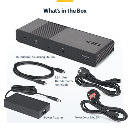 StarTech.com Thunderbolt 5 Universal Docking Station for Mac & Windows with Quad Monitors, 140W Power Delivery, 120Gbps Bandwidth Boost, 2.5Gb Ethernet, USB-C & USB-A Ports