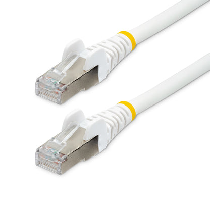 StarTech.com 8ft CAT6a Ethernet Cable - White - Low Smoke Zero Halogen (LSZH) - 10GbE 500MHz 100W PoE++ Snagless RJ-45 w/Strain Reliefs S/FTP Network Patch Cord