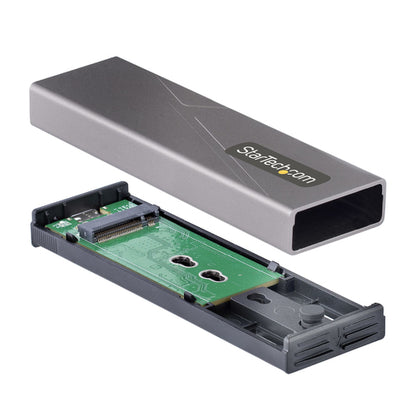 StarTech.com USB-C 10Gbps to M.2 NVMe or M.2 SATA SSD Enclosure - Tool-free External M.2 PCIe/SATA NGFF SSD Aluminum Case - USB Type-C&A Host Cables - Supports 2230/2242/2260/2280