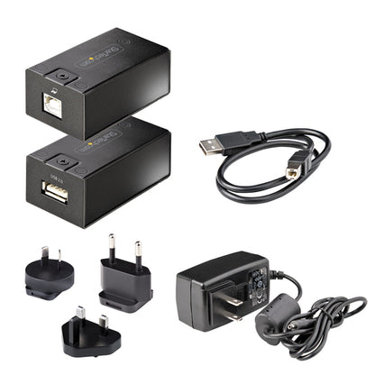 StarTech.com 150m (492ft) USB 2.0 Extender over Cat5e/Cat6 Ethernet Cable, Externally Powered USB Extender via RJ45/Network Cable, USB Over Ethernet Cable Extender/Adapter