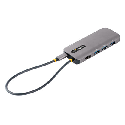 StarTech.com USB C Multiport Adapter, 4K 60Hz HDMI Video, 3 Port 5Gbps USB Hub, 100W Power Delivery Pass-Through, GbE, 12"/30cm Cable, Mini Travel Dock, Laptop Docking Station