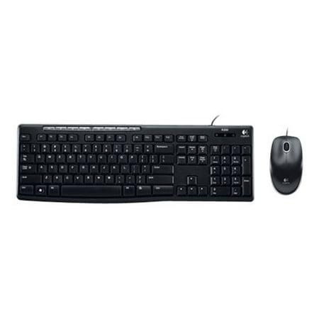 Logitech MK200 Media Combo  Keyboard/Mouse  Wired  USB  Black