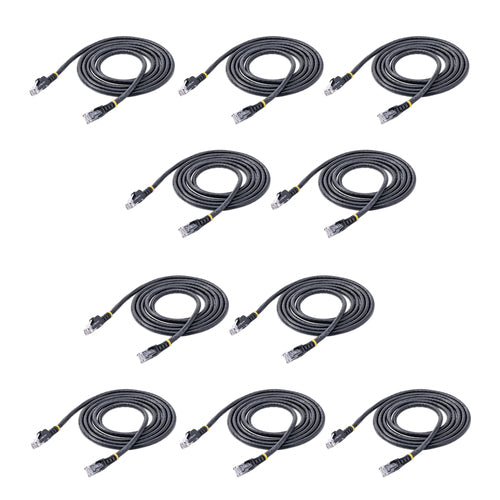 StarTech.com 6 ft. CAT6 Ethernet cable - 10 Pack - ETL Verified - Black CAT6 Patch Cord - Snagless RJ45 Connectors - 24 AWG Copper Wire – UTP Ethernet Cable