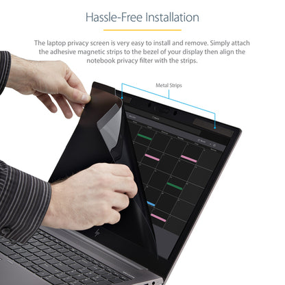 StarTech.com Laptop Privacy Screen for 15.6" Notebook - Magnetic Removable Laptop Display Security Filter - Blue Light Reducing Screen Protector - 16:9 - Matte/Glossy - +/-30 Degree